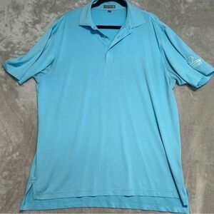 Peter Millar Summer Comfort Golf Polo Shirt Men’s Large Light Blue